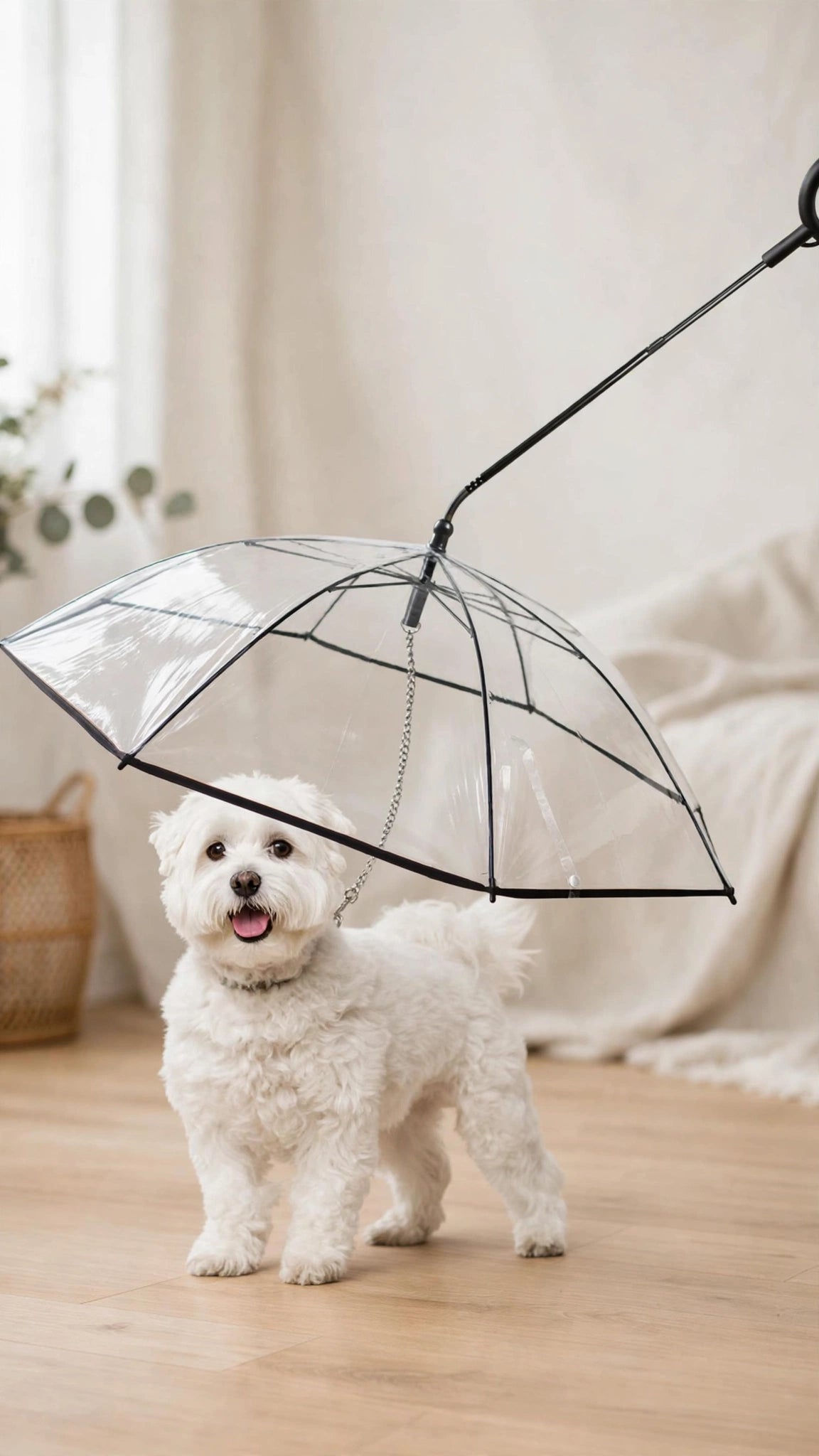 Foldable Dog Umbrella with Adjustable Angle & C-Shaped Handle