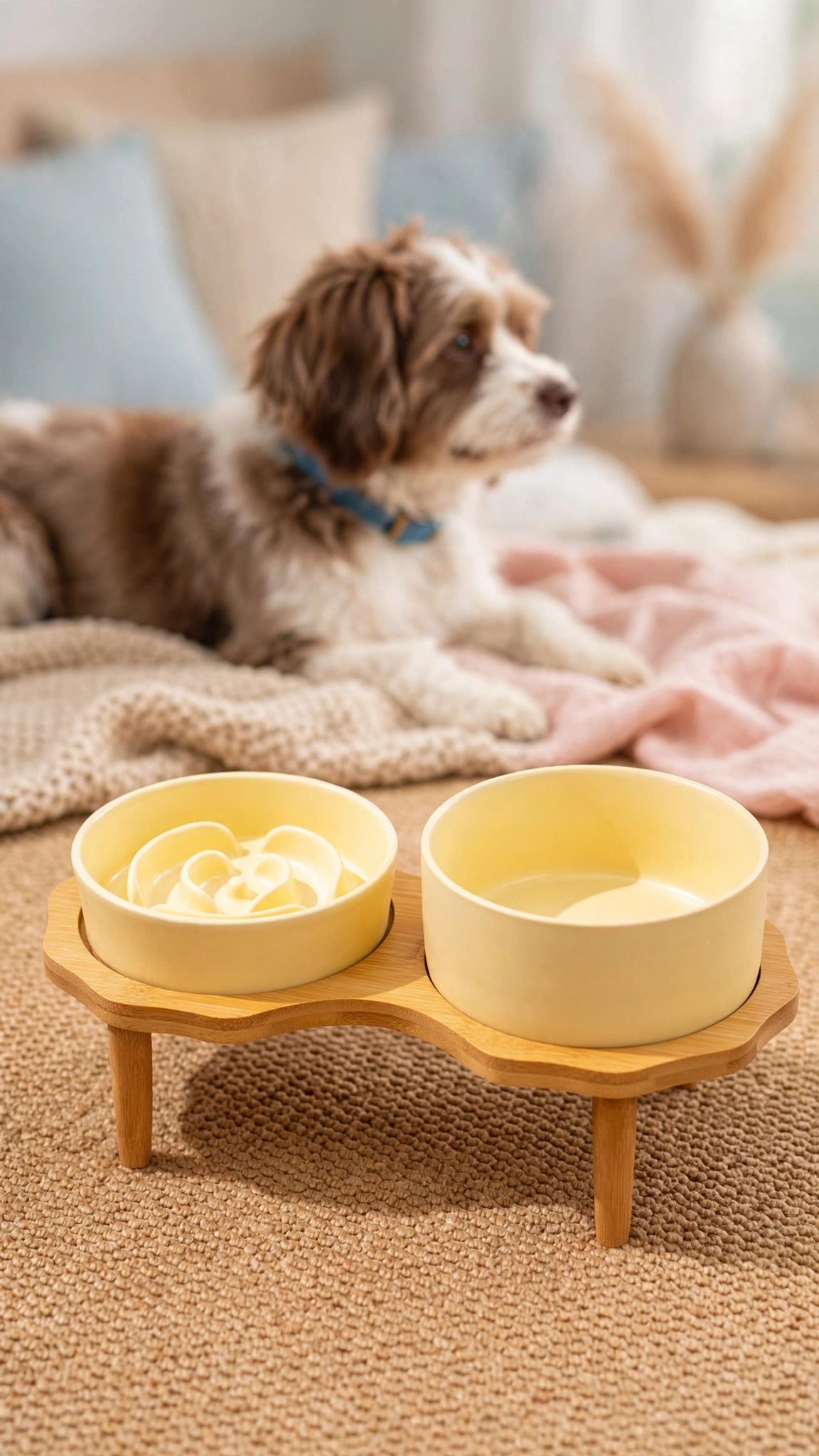 Ceramic Slow Feeder Bowl for Cats & Small Dogs
