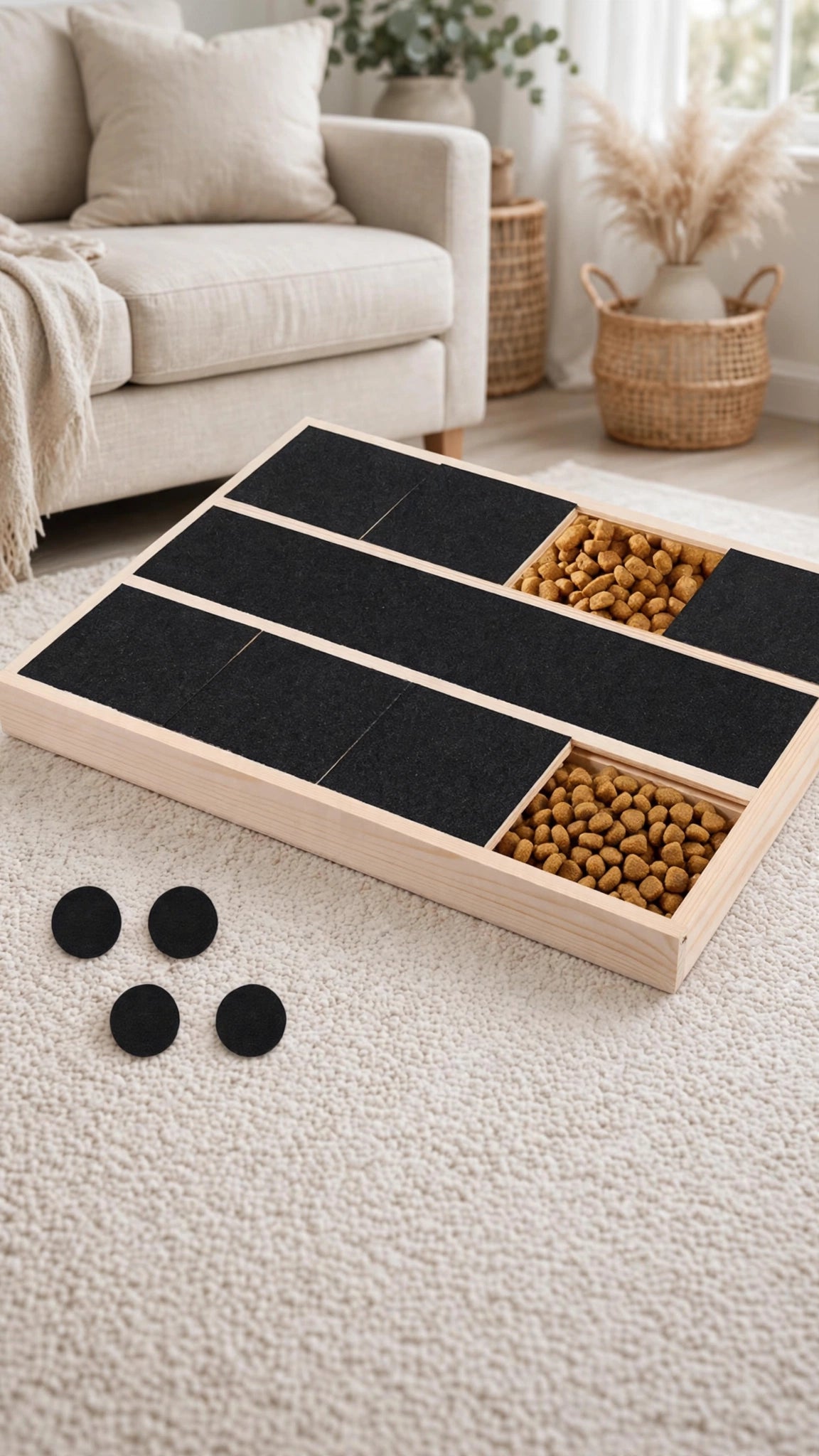 2-in-1 Wooden Pet Puzzle & Nail Filing Board