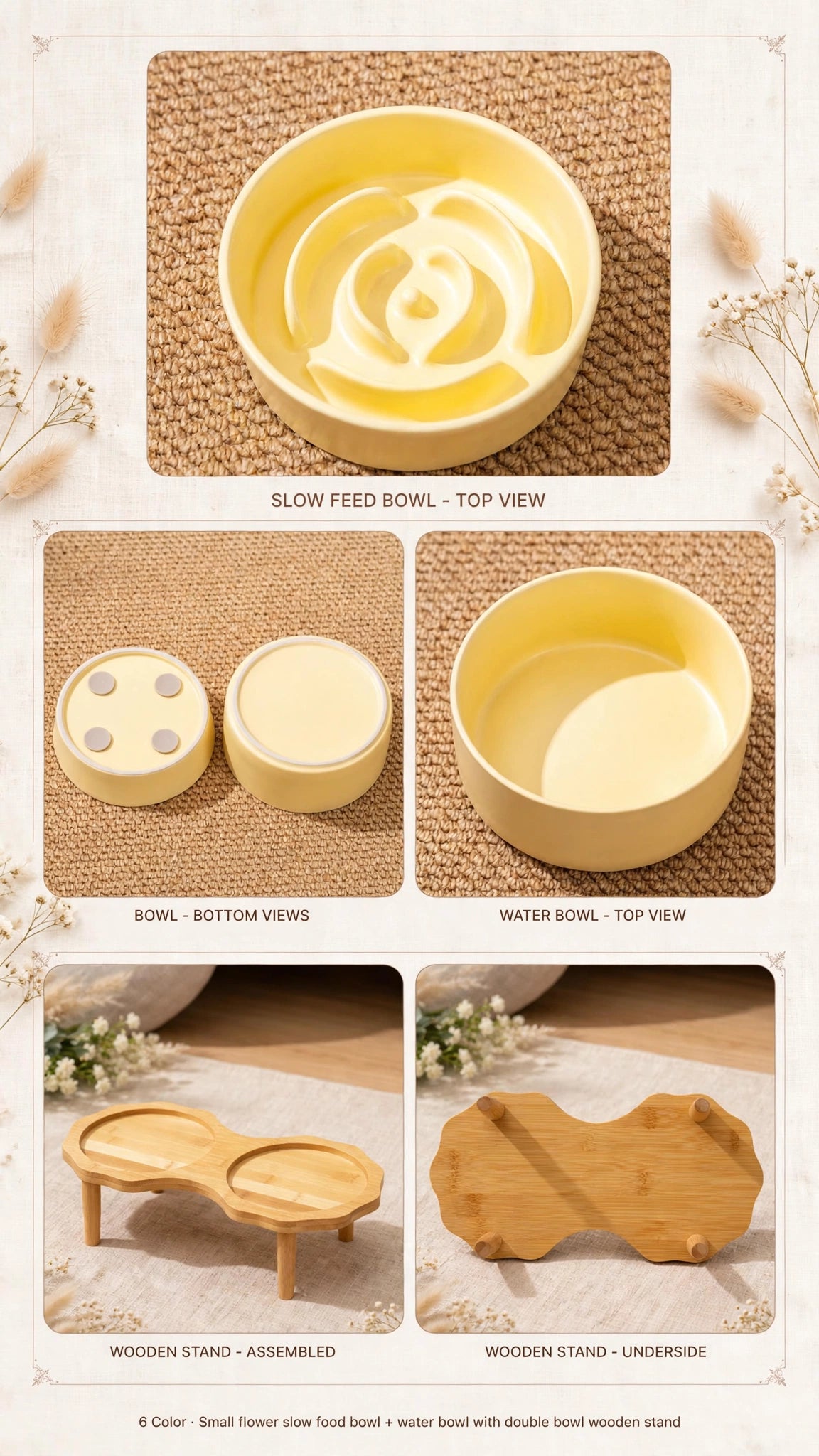 Ceramic Slow Feeder Bowl for Cats & Small Dogs