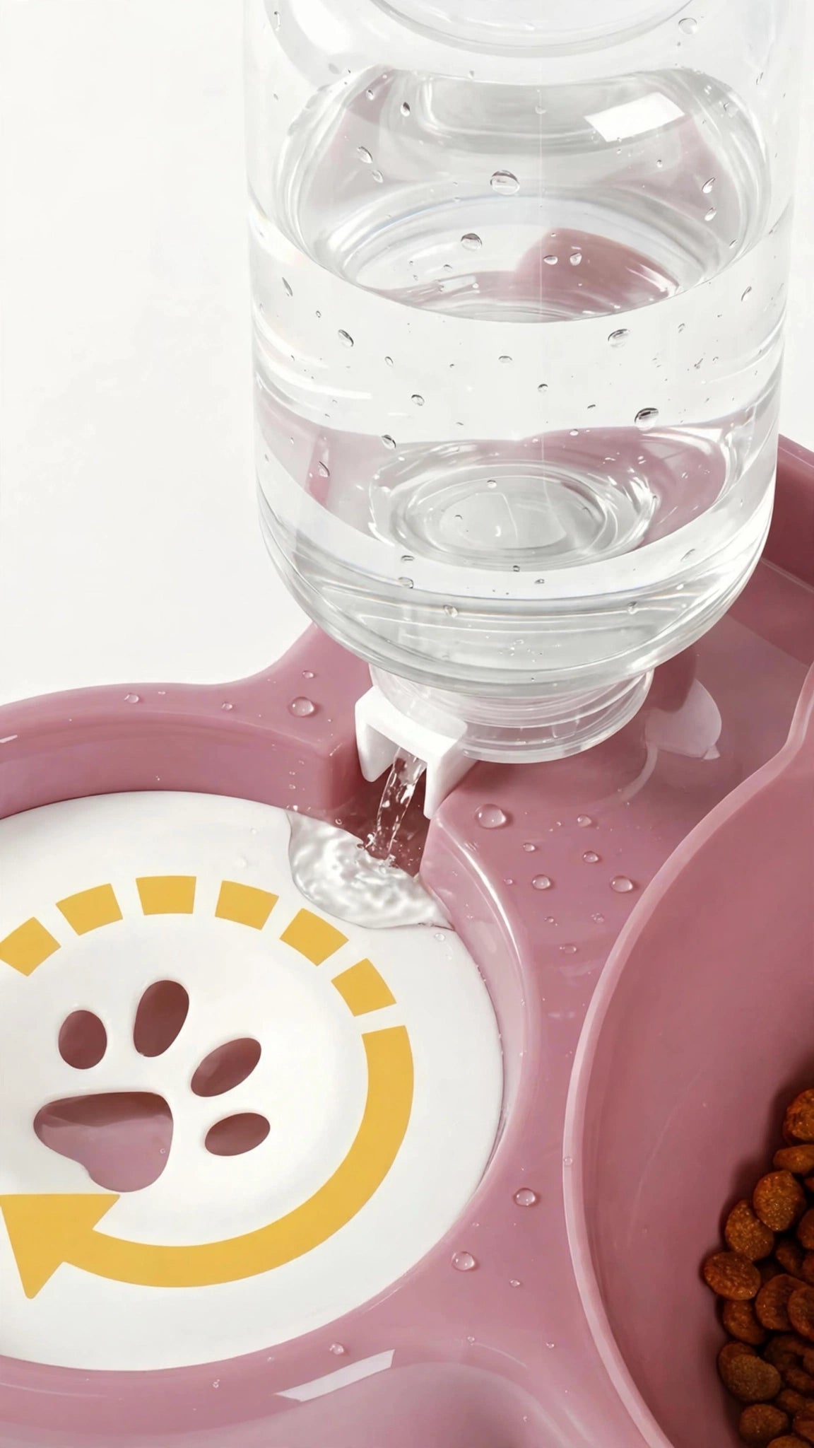 3-in-1 Raised Cat & Small Dog Bowl Set with Water Dispenser