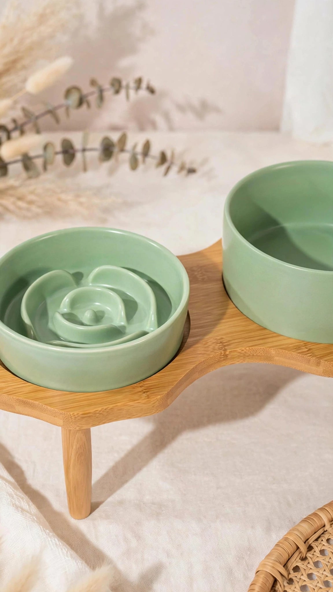 Ceramic Slow Feeder Bowl for Cats & Small Dogs