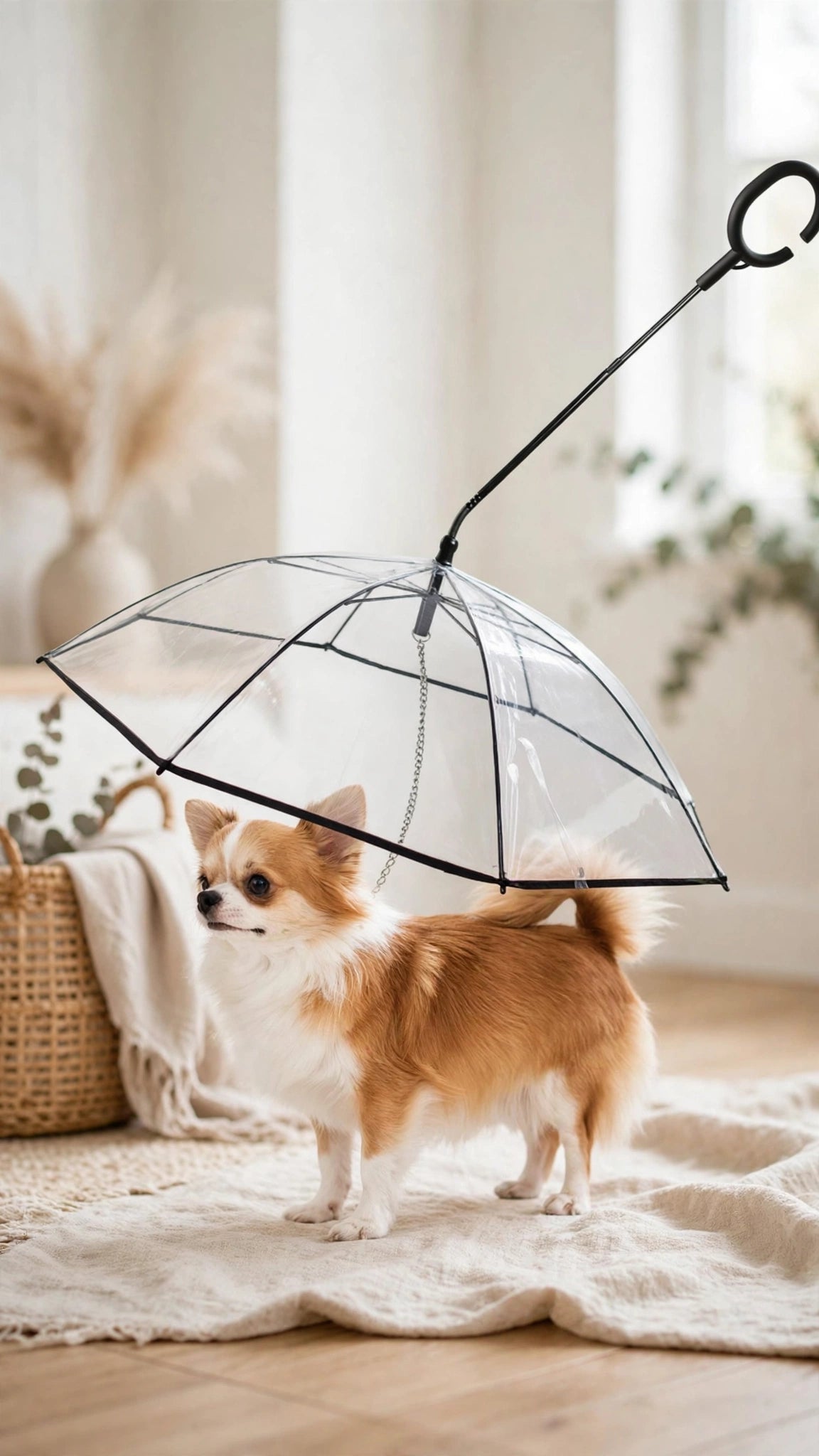 Foldable Dog Umbrella with Adjustable Angle & C-Shaped Handle