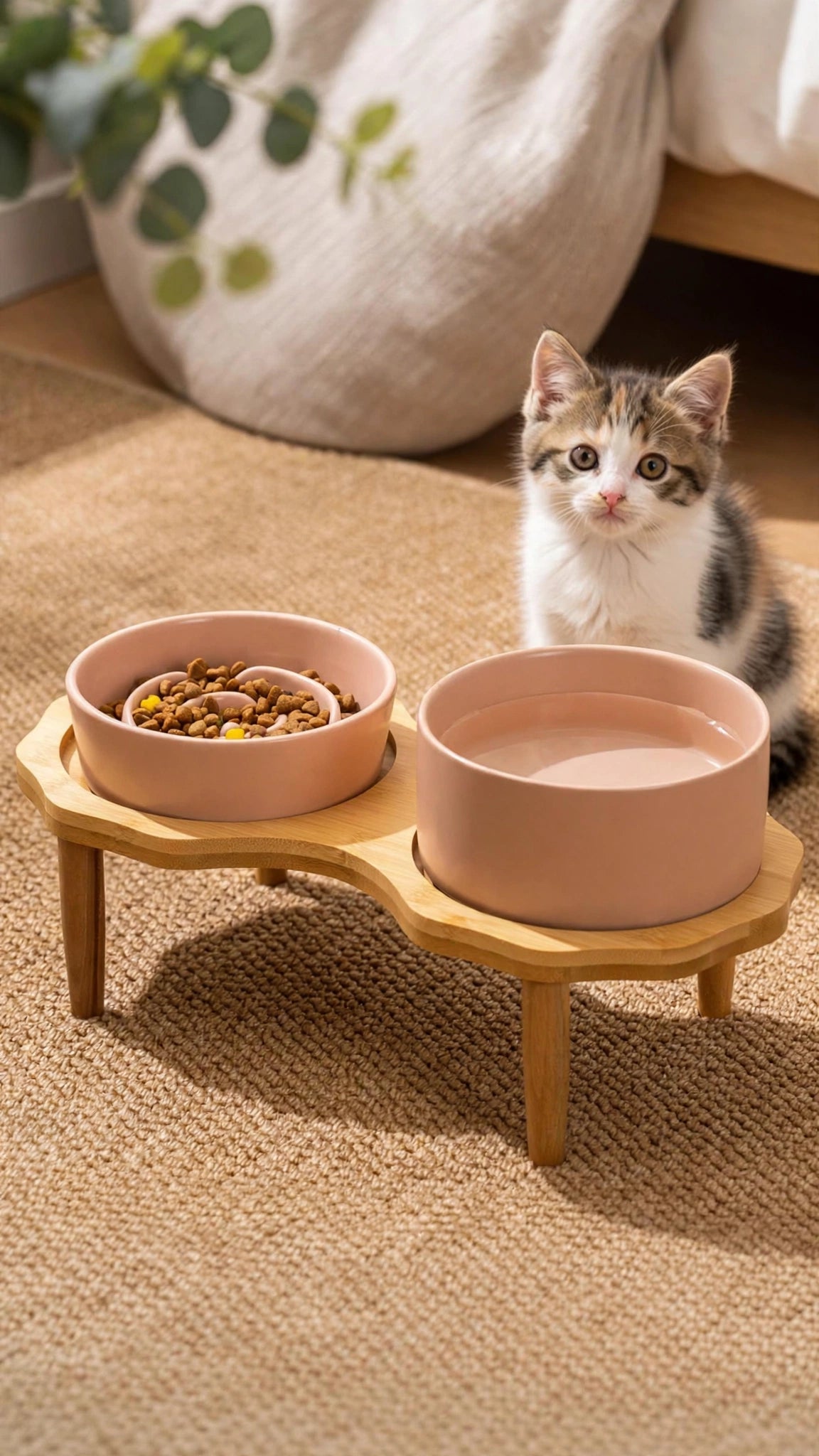 Ceramic Slow Feeder Bowl for Cats & Small Dogs