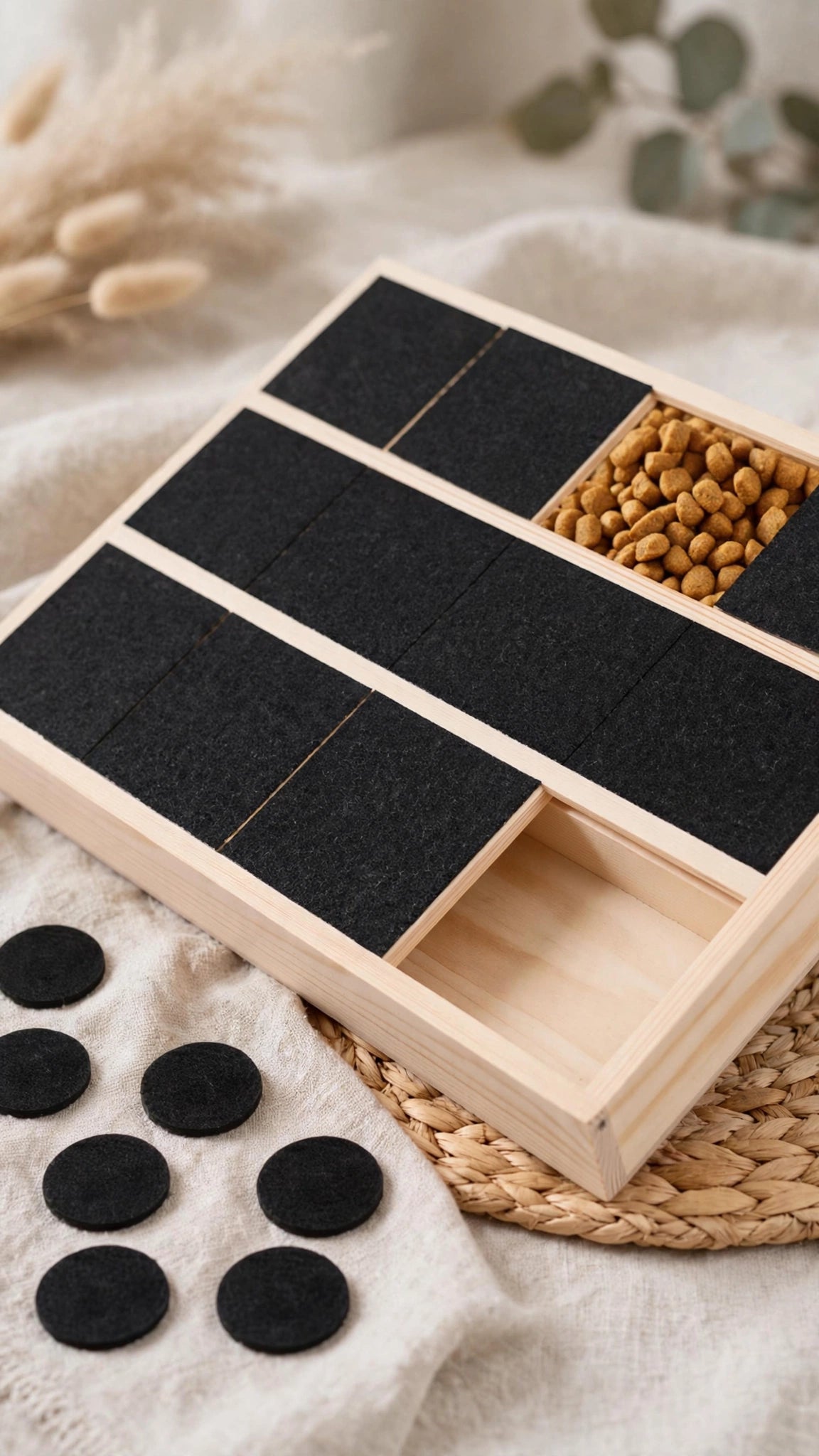 2-in-1 Wooden Pet Puzzle & Nail Filing Board