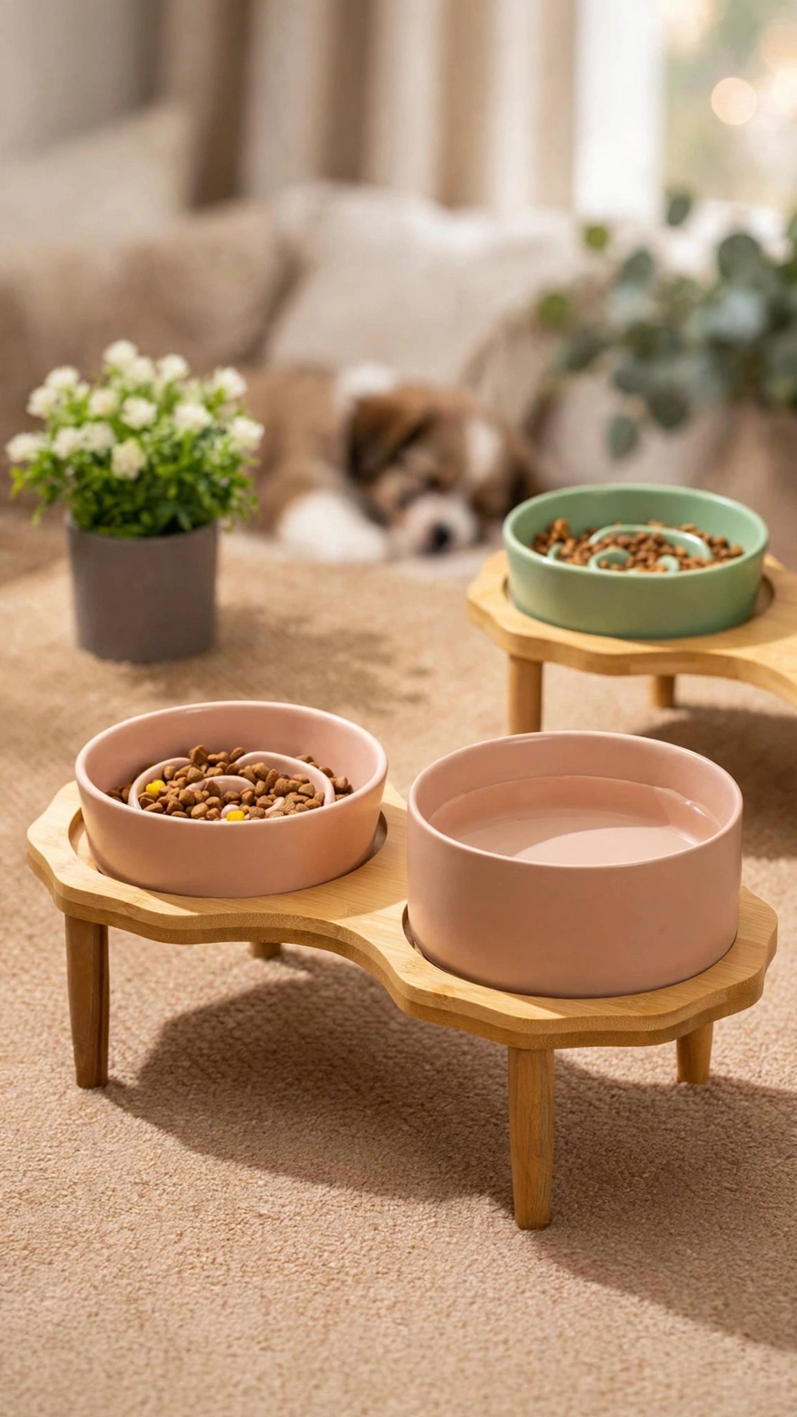 Ceramic Slow Feeder Bowl for Cats & Small Dogs