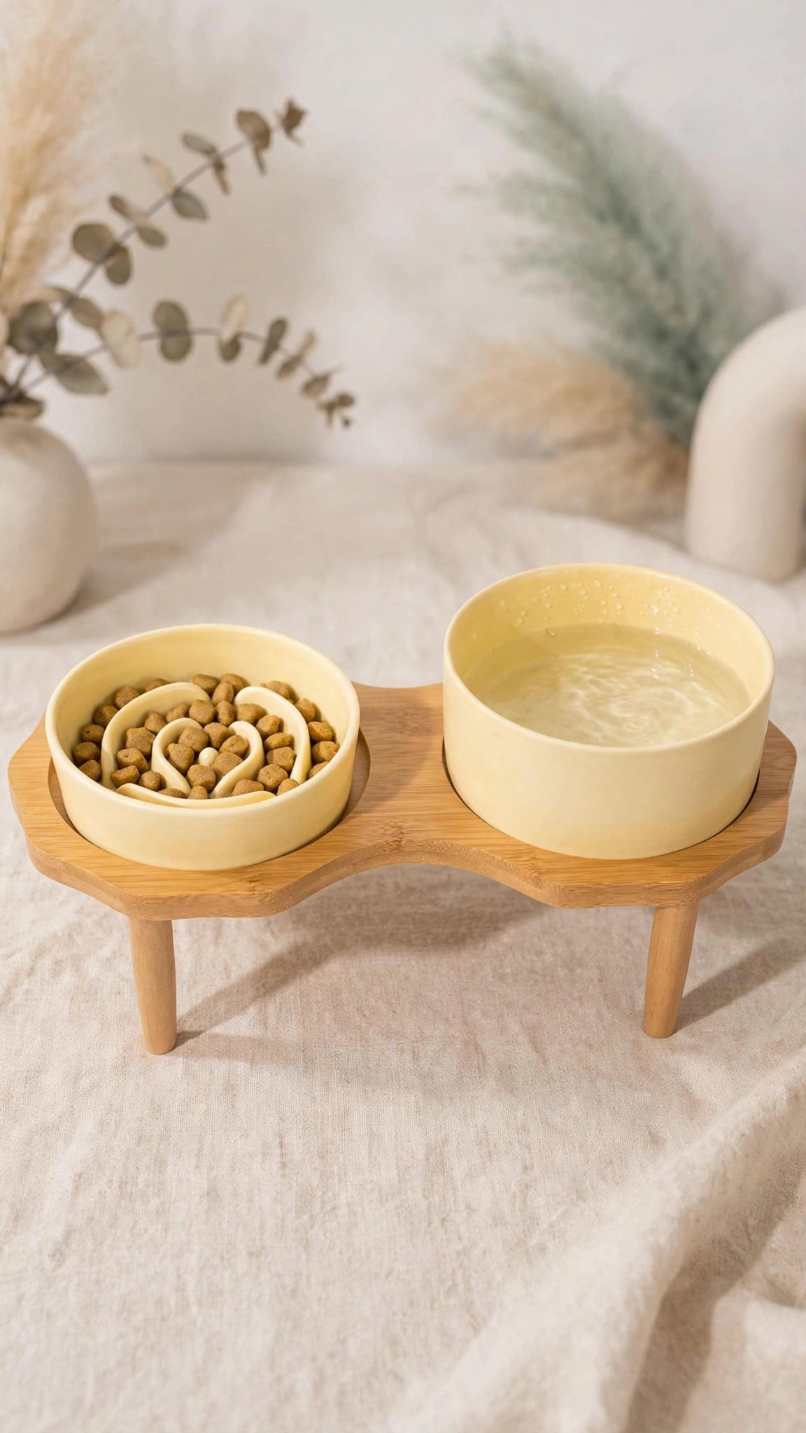 Ceramic Slow Feeder Bowl for Cats & Small Dogs